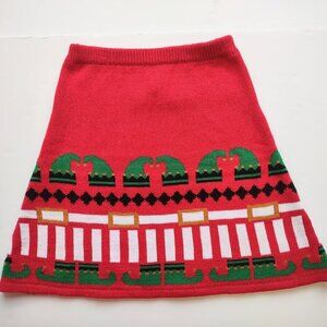Cute Holiday Elf Mini Skirt Quirky Playful 'Ugly Sweater'  Women Size X-Small